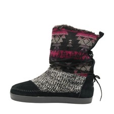 TOMS Damen Winterstiefel Ethno Stiefel Schwarz gemustert Vegan Winter EU 38
