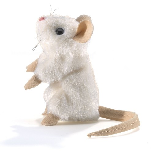 Mini weiße maus - maus, fingerpuppe