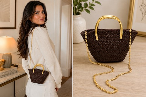 Zara schokobraune gewebte mini - zara,
