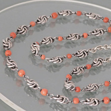 Silber Korallen  Kette