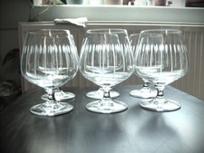 6 Cognacgläser in schlichtem Design mit Mattglas - Streifenschliff