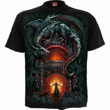 NEU SPIRAL DRAGON'S LAIR T-SHIRT/Drache/Feuer/Erwacht/Totenkopf/Fahrrad/T-Shirt