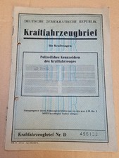 KFZ Brief Kraftfahrzeugbrief