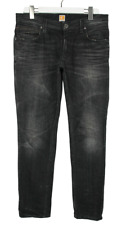 Hugo Boss Orange63 Storm Slim Fit Herrenjeans W34/L32 Whiskers Neu Schwarz