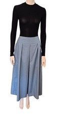 Susanne Bommer Couture Faltenrock Rock Skirt BlauA-Linie Gr. 38