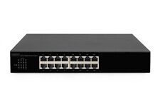 DIGITUS 16-Port Gigabit Switch Unmanaged 19 Zoll 32Gbps Rackmount Plug-and-Play