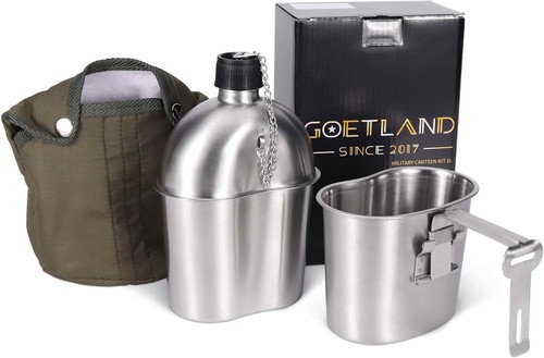 Edelstahl feldflasche set - edelstahl, 1l