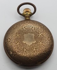 Antike Taschenuhr  Tavannes Watch Co. 52 mm Gehäuse Bronze Email Zifferblatt