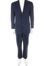 Ermenegildo Zegna Anzug Schurwolle Nadelstreifen 48 blau