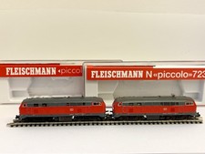 2x Fleischmann piccolo 7236 Dieselloks BR 218 Doppeltraktion DB orientrot OVP