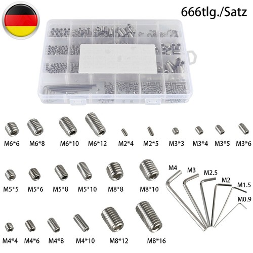 666stk madenschrauben set - madenschrauben,