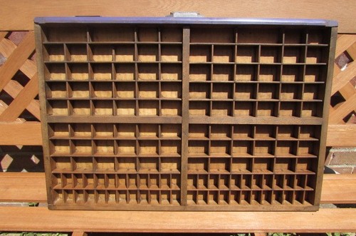 Vintage holz drucker tablett - vintage,