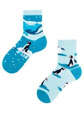 Socken TODO Colours Lustige Knöchelsocken Pinguin Kinder Tier in Blau und Weiß