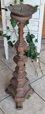 antik Altarleuchter Kerzenständer Standleuchter Kerzenleuchter aus Holz 78 cm