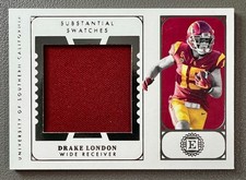 Drake London 2022 Panini Chronicles Encased Substantial Swatches Patch #EN-DLO