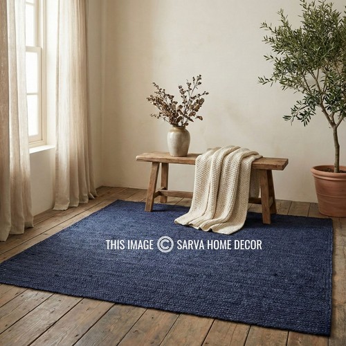 Natur jute teppich geflochten - natur,