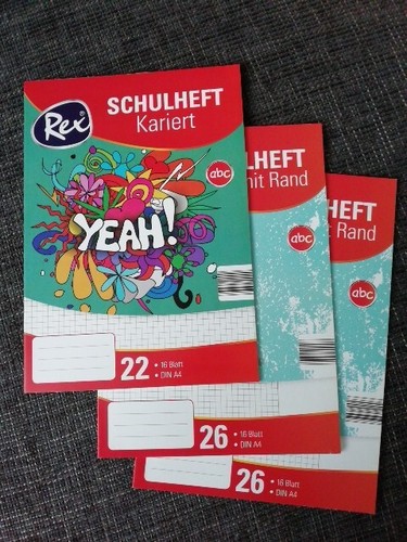 Schulhefte kariert mit und - 3x,