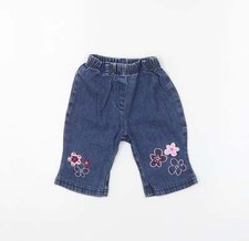 Adams Baby blaue Blumenmuster Baumwolle gerade Jeans Größe 3-6 Monate