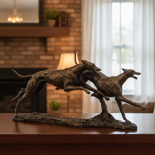 Bronze windhunde skulptur paar - bronze,