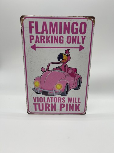 Blechschild flamingo parking - blechschild,