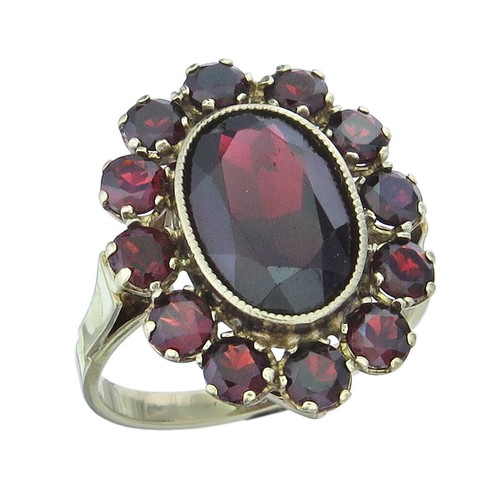 Ring garnets 333 yellow gold