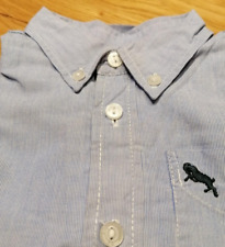 klassisches Jungen Hemd zum Knöpfen, Gr. 86, blau, schmal gestreift, Langarm