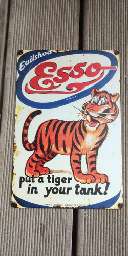 Retro werbeschild esso 30x - werbeschild,