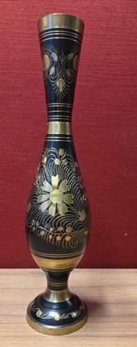 Indische messing vase schwarz - messing,