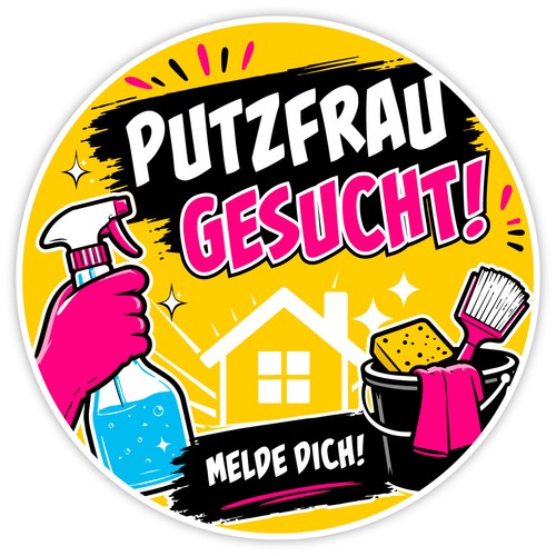 Aufkleber putzfrau - aufkleber, „putzfrau