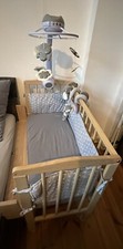 Waldin Baby Beistellbett, Matratze, Matratzenschoner-UNBENUTZT