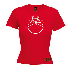 Bike Smile lächelndes Gesicht DAMEN T-SHIRT Fahrrad Radfahren Radfahrer lustiges Geburtstagsgeschenk