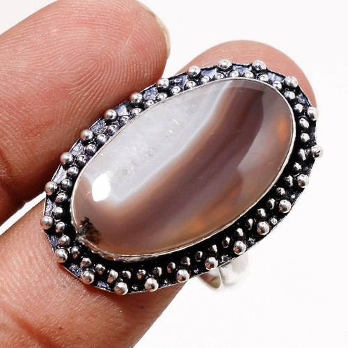 Moosachat edelstein ring - edelstein,