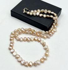 Echte Süßwasserperlen Halskette – Naturfarben Rosé Creme, elegant