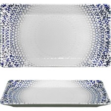 Geschirr Rechteckige Kimy Weißporzellan Alchemie Blau Dekoriert Fantasie Meer