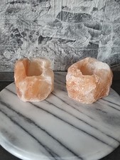 Konvolut  2 Stück Schöne Salz Kristall Teelichthalter Dekoration Schöne Farben 