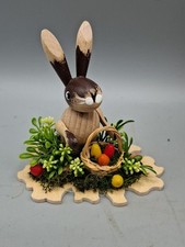 Osterhasen - Hase mit Korb Eier - Erzgebirge -  RATAGS  Holzdesign Bunt B07