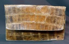 A 1900 Tasche Pochette antik Krokodil 27cm zwei Faltenbälge Vintage Mode guter Zustand