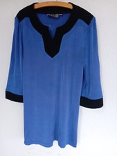 Slinky Brand, Damen Longshirt, Acetate+ Elasthan, Größe 36/38+ Royalblau+Schwarz