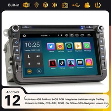 8-Kern Android 12 DAB+ Autoradio GPS Für VW Golf Passat Tiguan Seat Skoda T5 EOS