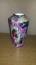Scheurich 507-18 Keramik Vase Vintage 1980er polychrom metallisch