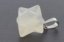  Bergkristall Merkaba Stern Schmuck Anhänger Öse silber farben 15x15mm HS1075
