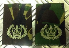 Original British Army Woodland Camouflage RQMS QMSI Rank Slide / Schulterklappen - NEU