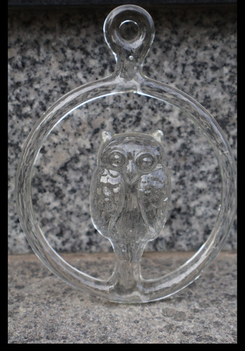 Wandbild glas eule vintage - wandbild,