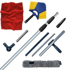 4m Wintergarten Fenster Terrassen Reinigung Set mit Fensterwischer Teleskopstiel