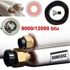 2x 3/4/5/7/10/15/20 m Kupferleitung Kit Kältemittelleitung Klimaanlage 1/4"+3/8"