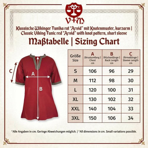 Klassische wikinger tunika rot - klassische,