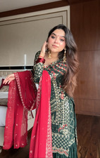 Salwar Kameez Pakistaner Indisch Hochzeit Kleidung Party Bollywood Anzug Sharara