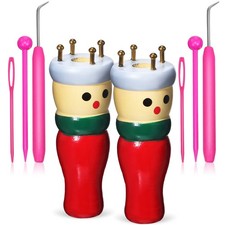 1Satz Bastelset Holz Strickpuppe mit Zubehör für Junge Mädchen Häkeln Stricken