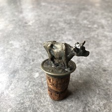 Korken Flaschenkorken Zierkorken Messing Bronze Kuh Rind Antik 