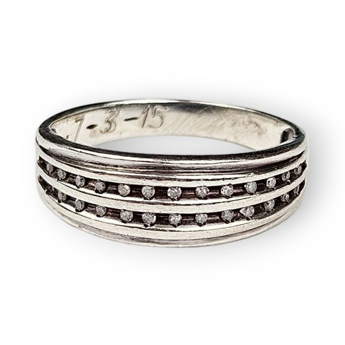 Diamant sterling ring halb - diamant,
